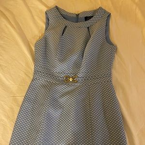 Tahari Blue and White Sheath Dress